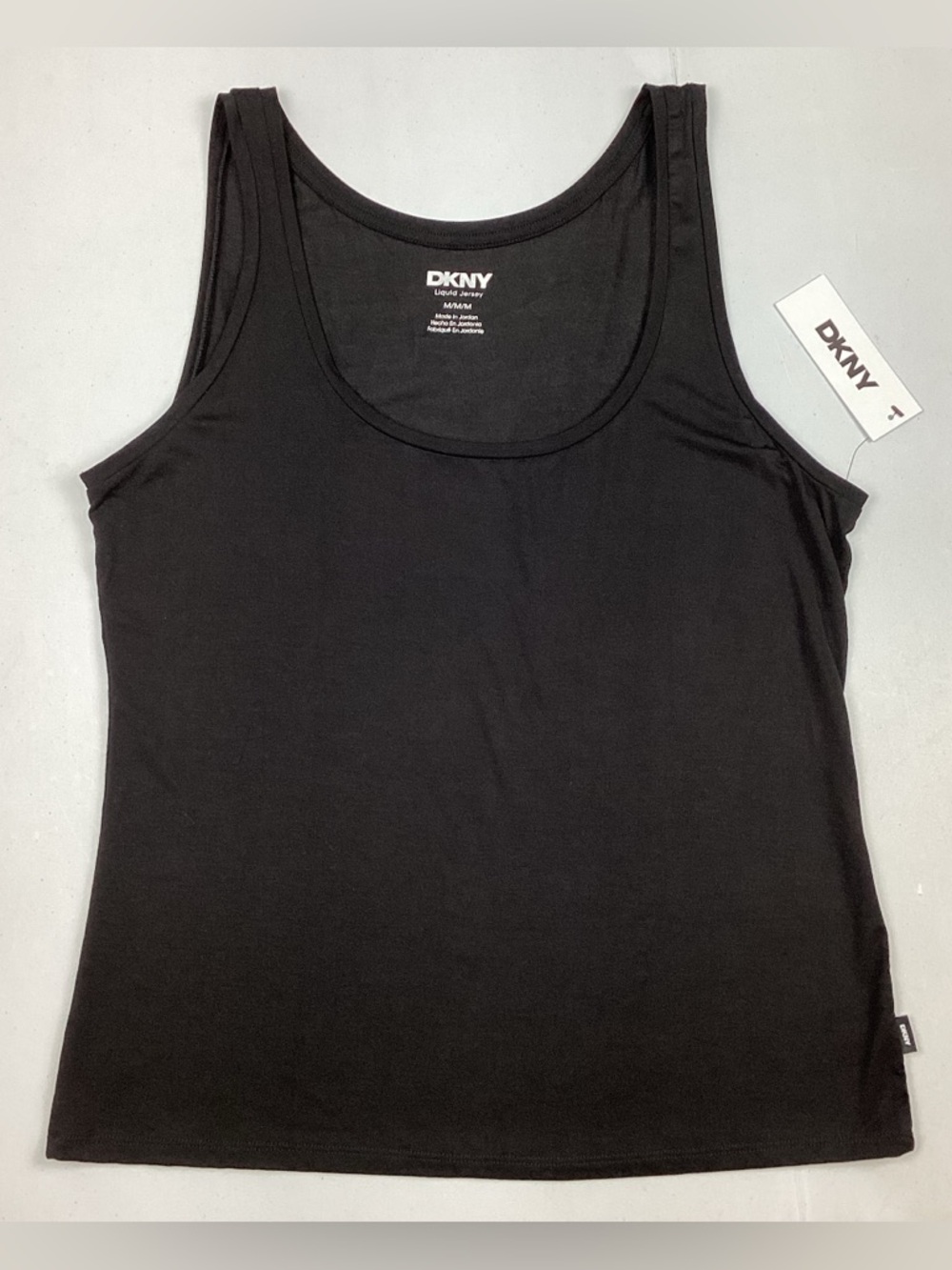 DKNY Black Liquid Jersey Sleeveless Tank Top Medium NEW! Retail $49